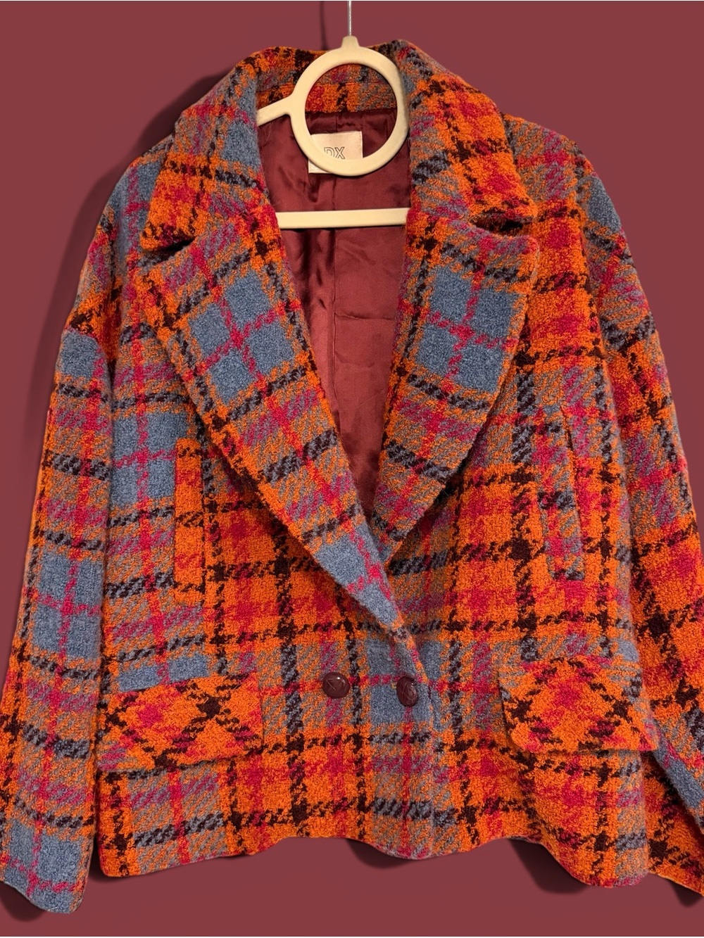 *Vintage* Bright Colored Wool Blazer.